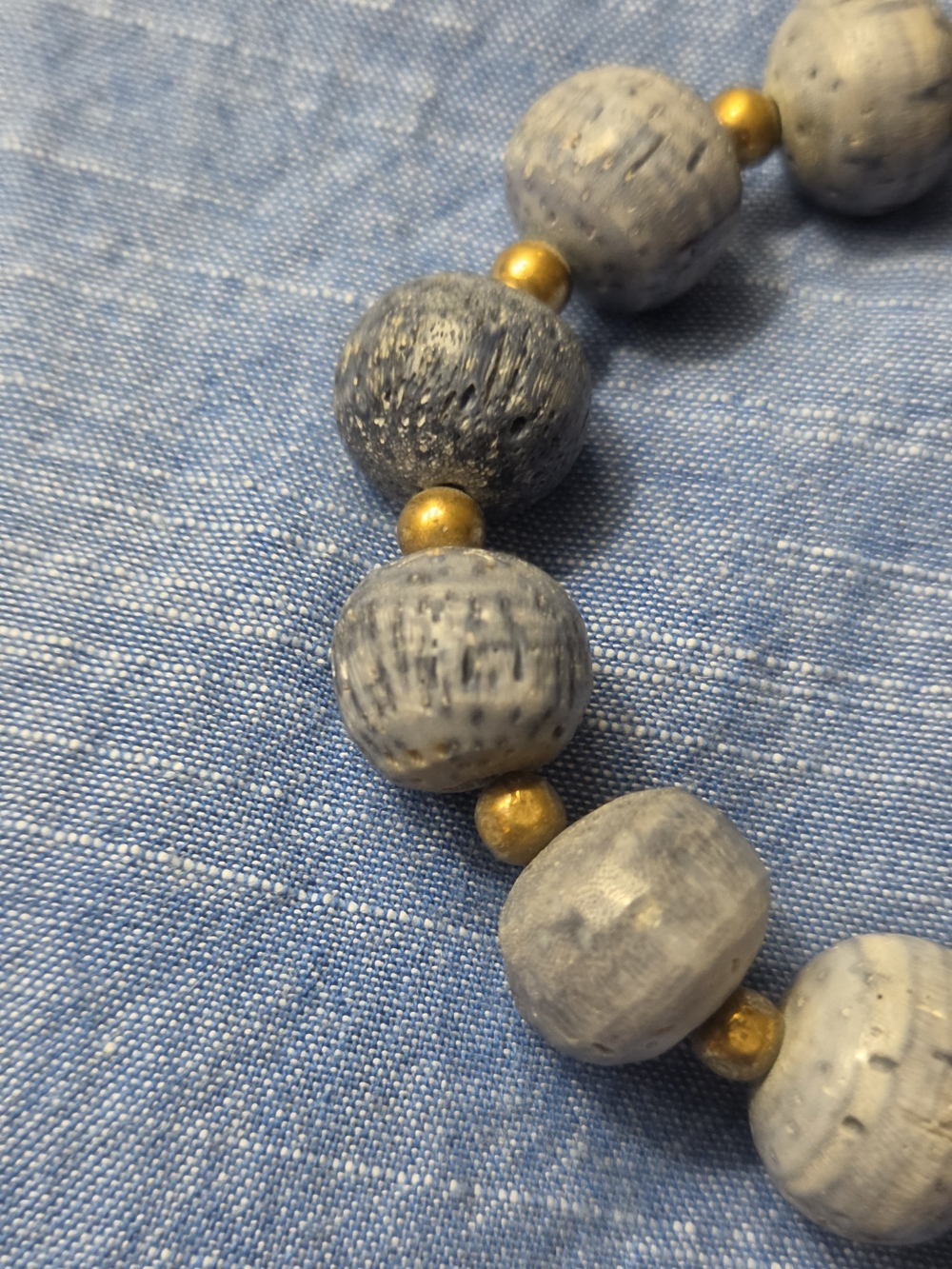 Genuine Blue Coral Bead Necklace - Picture 3 of 4